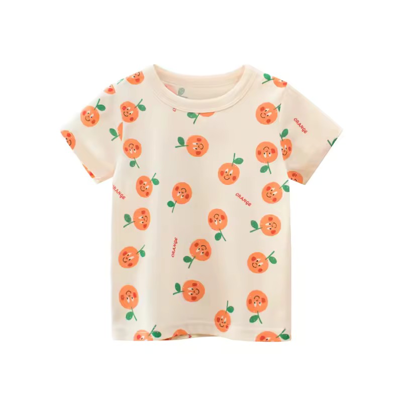Orange Fruit Tee, girls baby and toddler t-shirt, professional product photo on white background