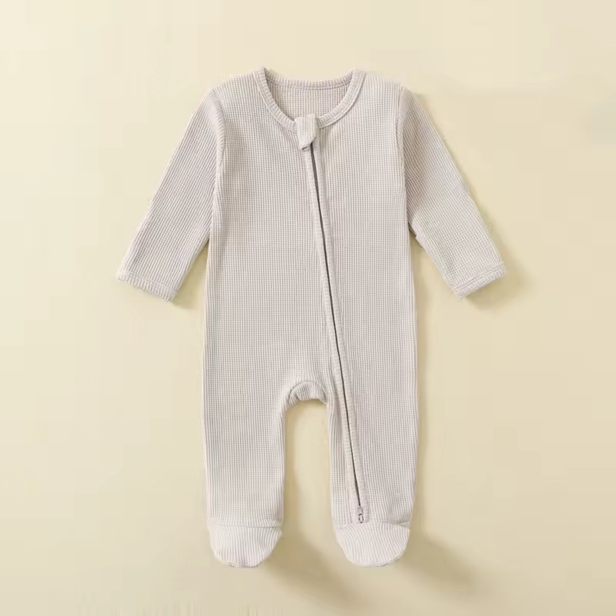 Organic Cotton Baby Rompers in Light Gray - baby and toddler clothing, professional product photo