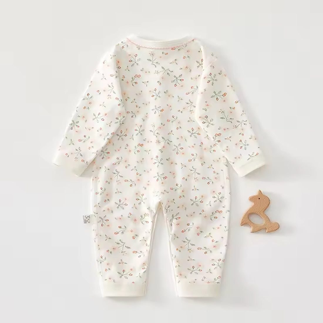 Peach Floral Romper - front