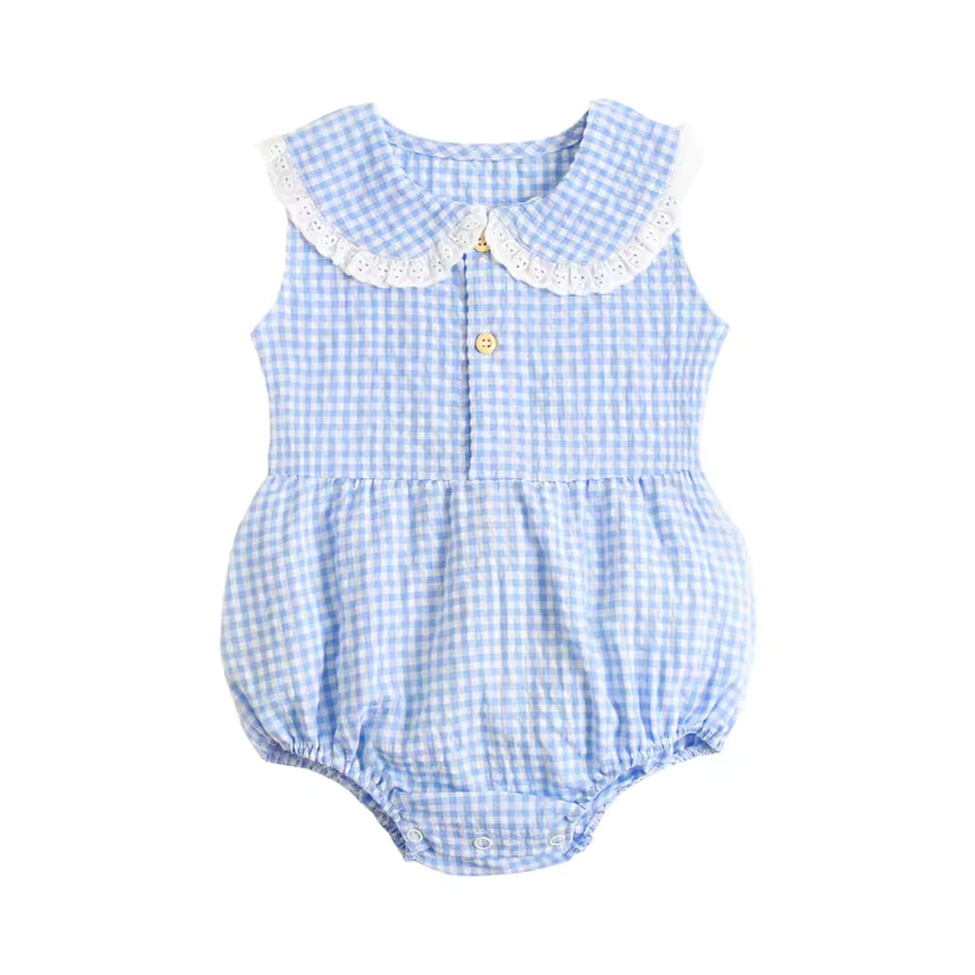 Peter Pan Collar Bodysuit - Yellow Gingham
