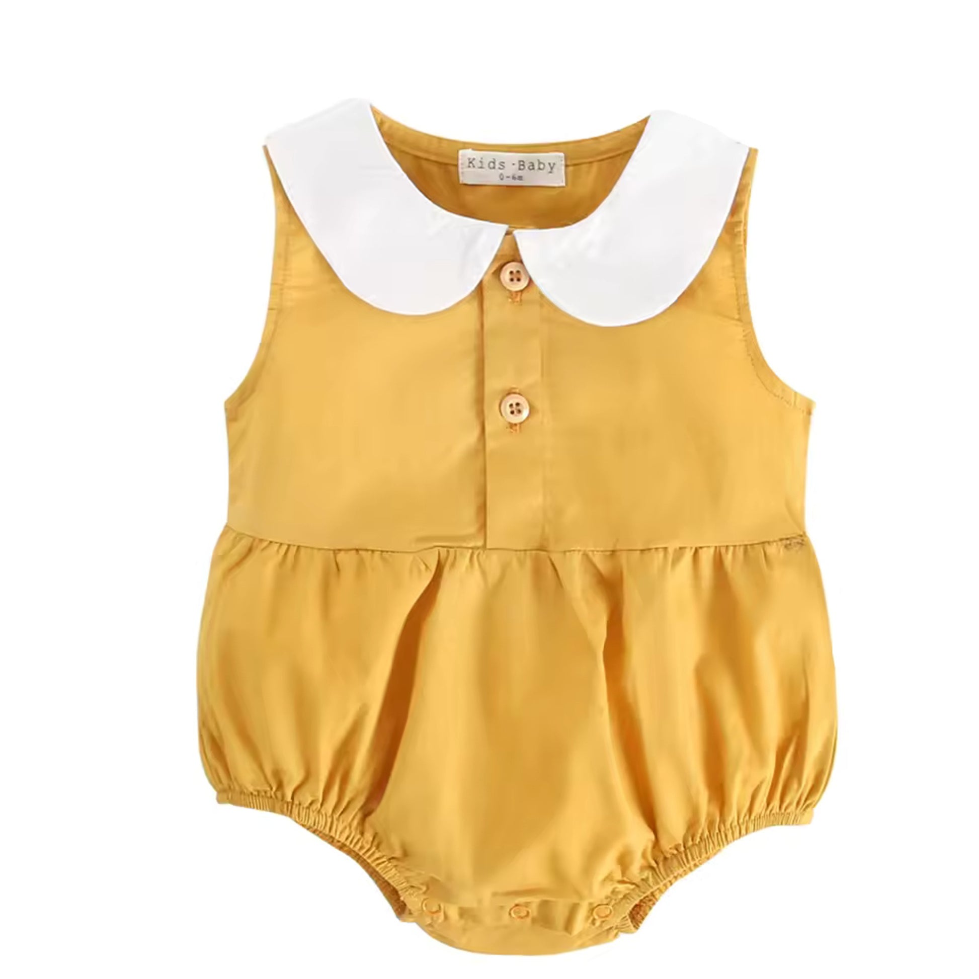 Peter Pan Collar Bodysuit - Mustard