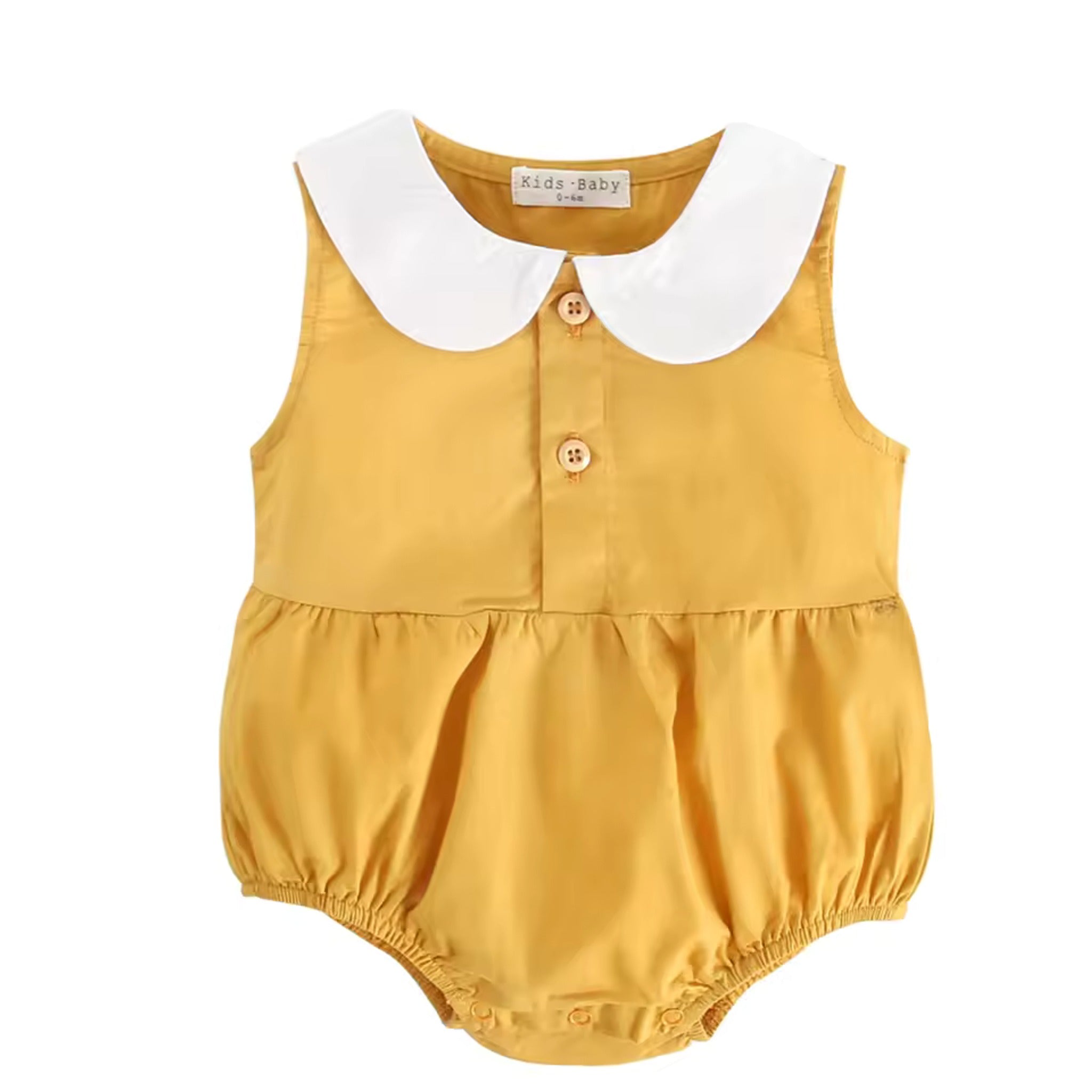 Peter Pan Collar Bodysuit - Mustard