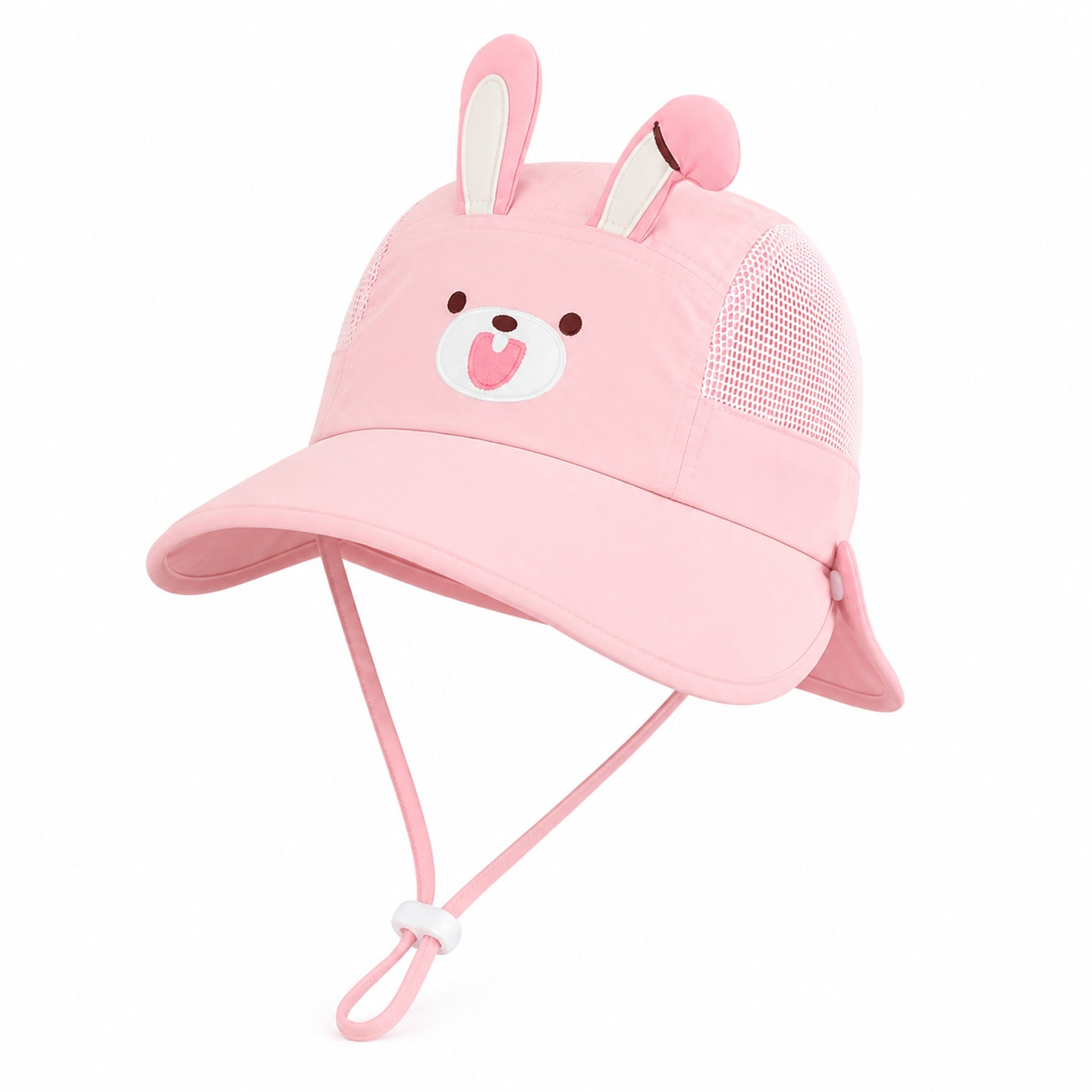 Pink Bunny Sun Hat - professional product photo on white background