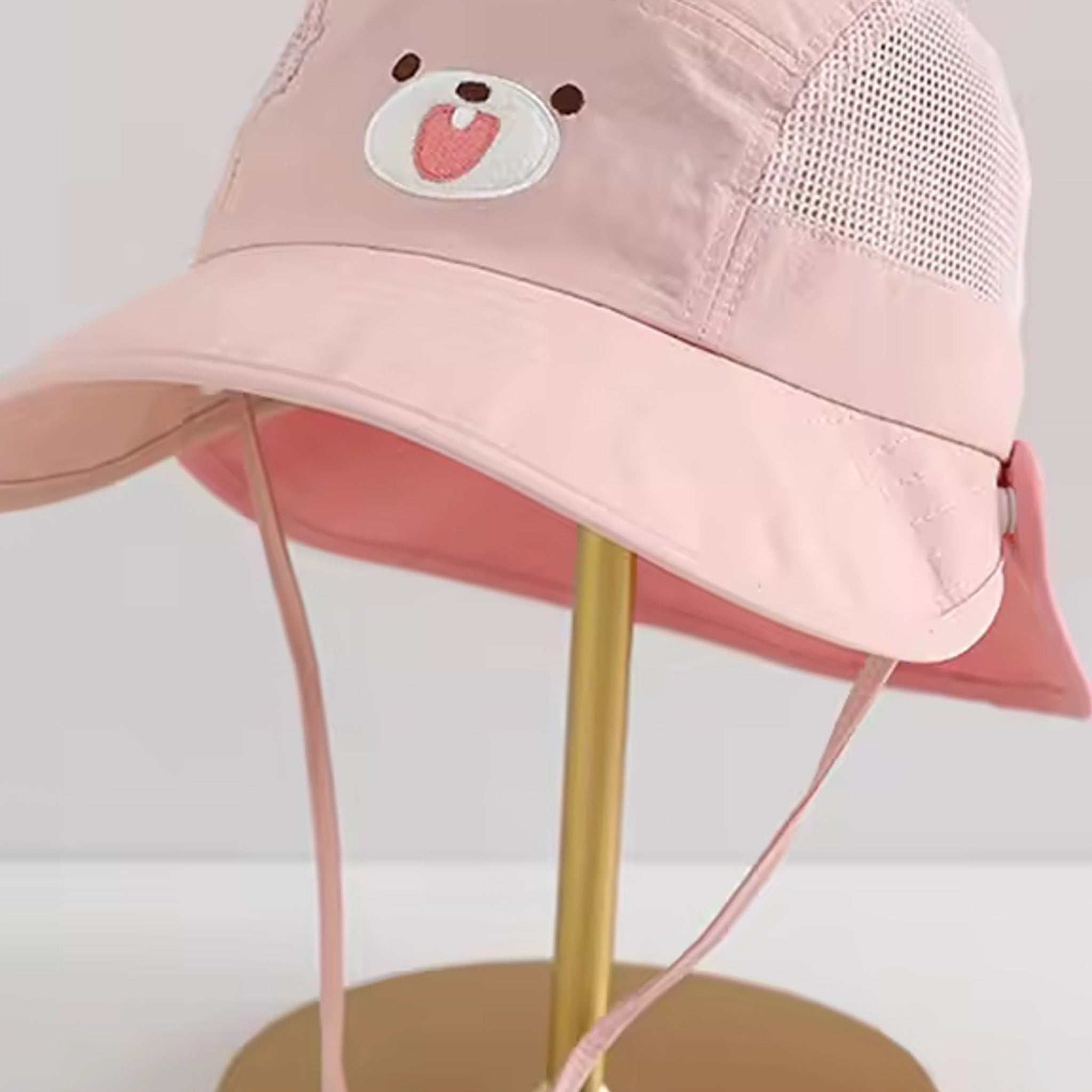 Pink Bunny Sun Hat - face detail