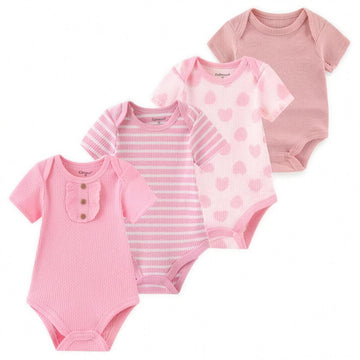 Pink Heart Bodysuit Set - professional product photo on white background