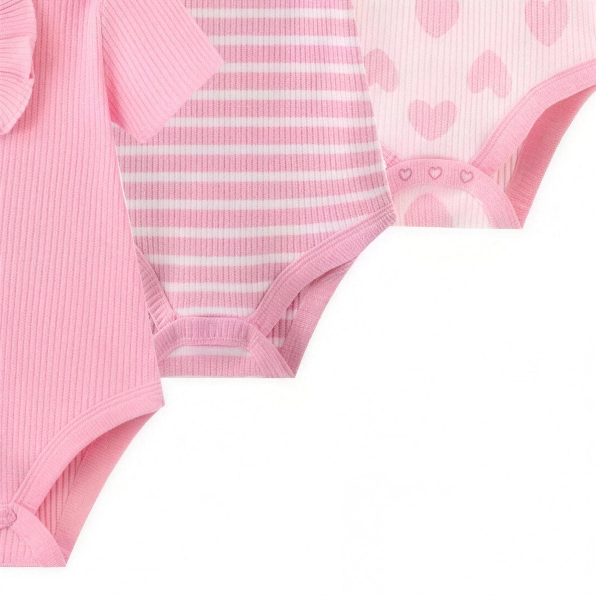 Pink Heart Bodysuit Set - fabric and print detail