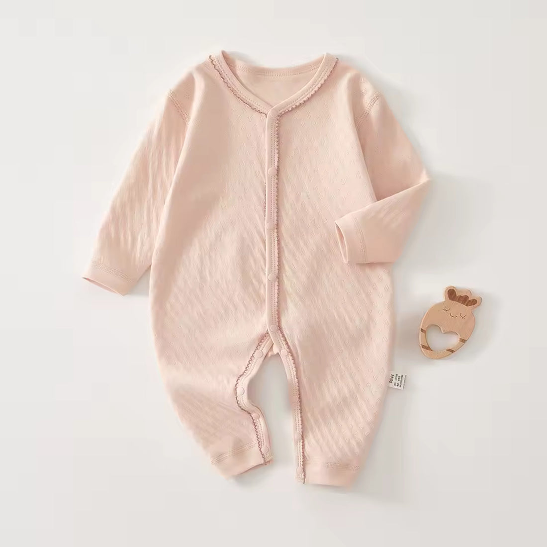 Pink Pointelle Onesie - front