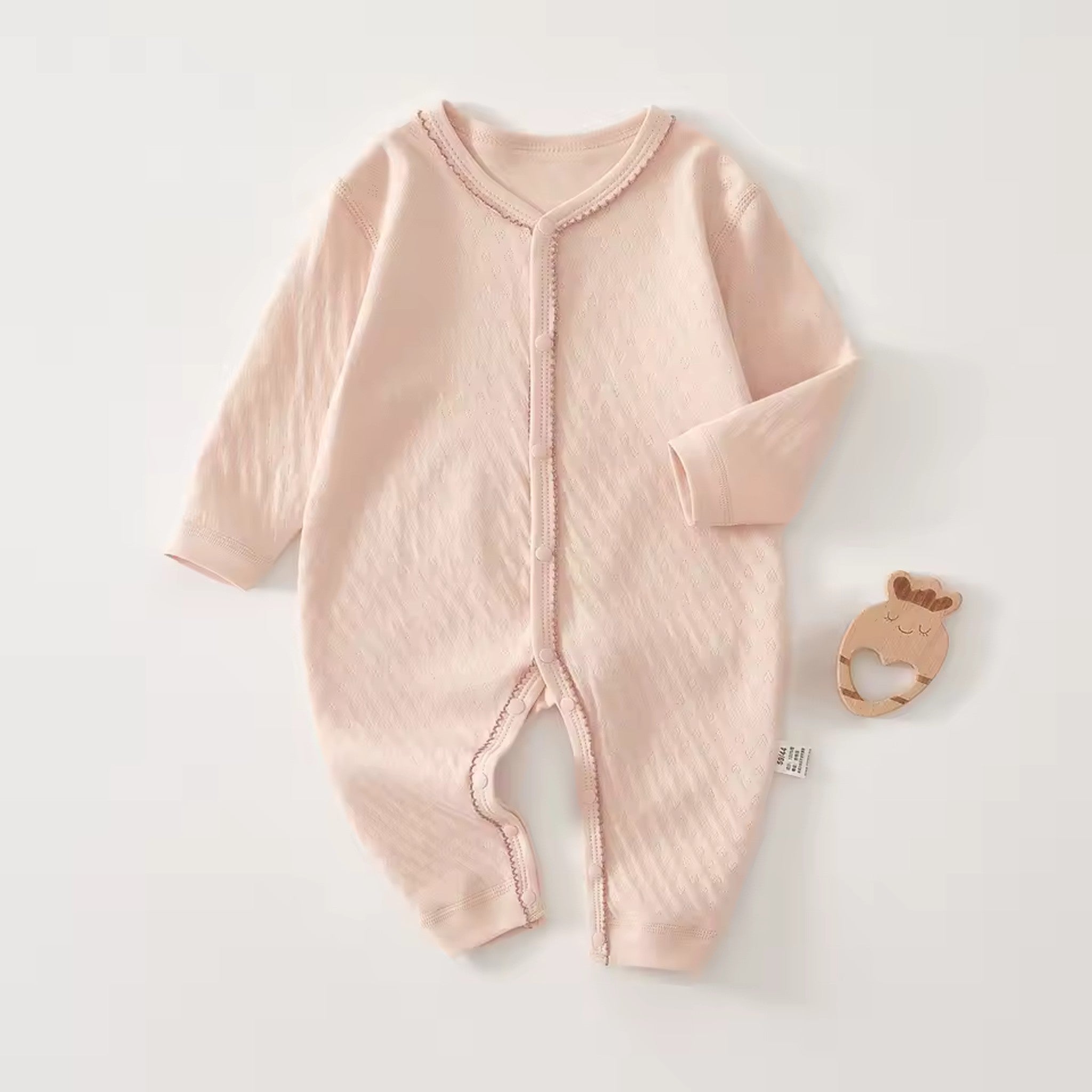 Pink Pointelle Onesie - front