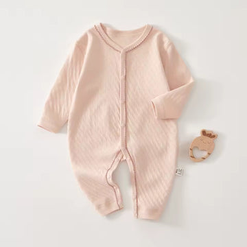 Pink Pointelle Onesie - front