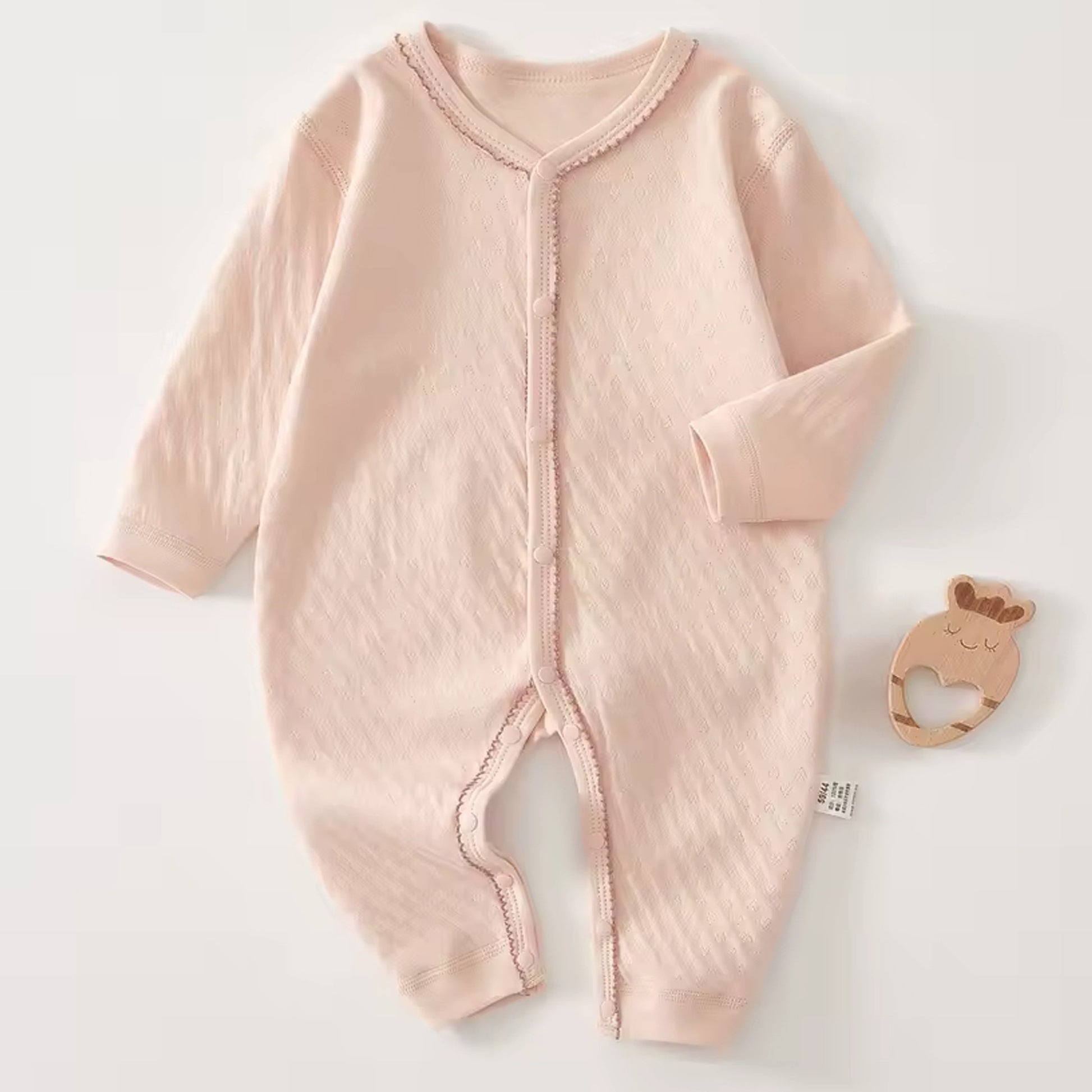 Pink Pointelle Onesie - wide detail