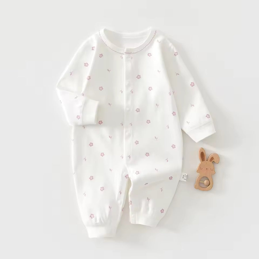Pink Floral Baby Romper