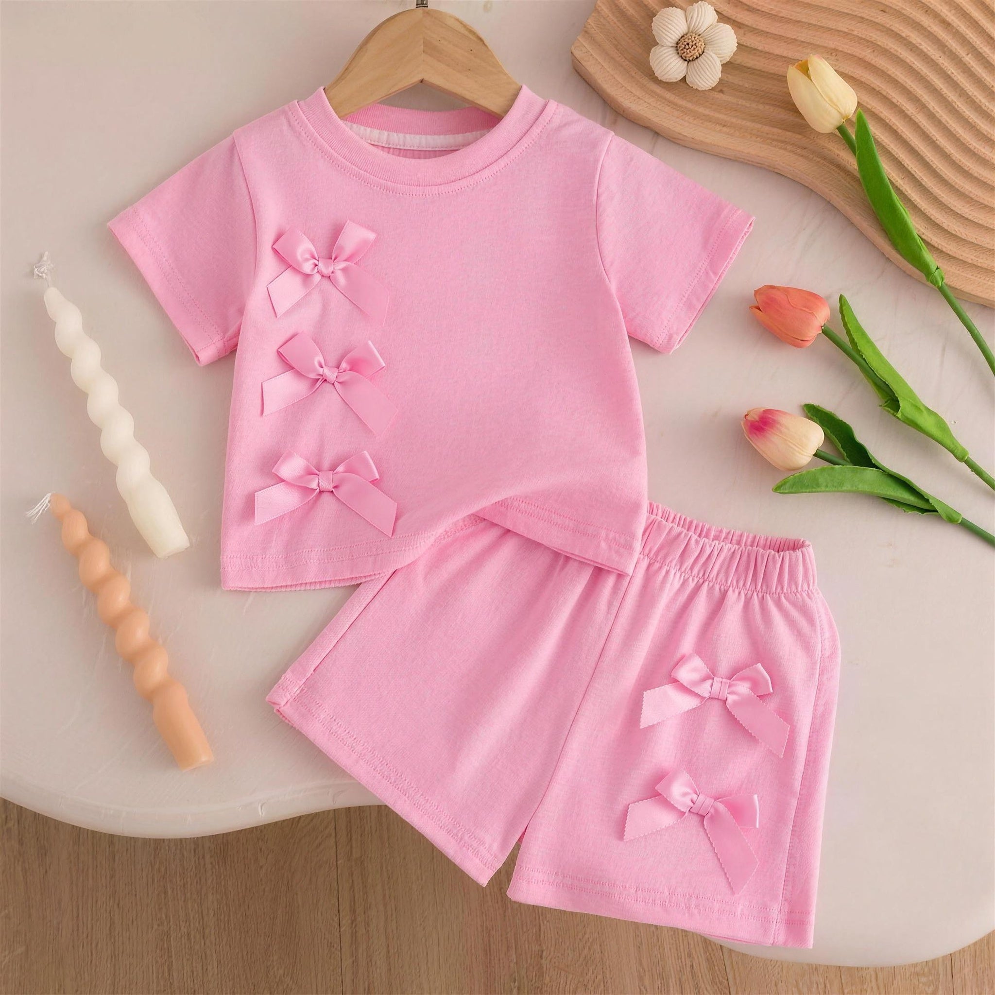 Triple Bow Summer Set - Pink