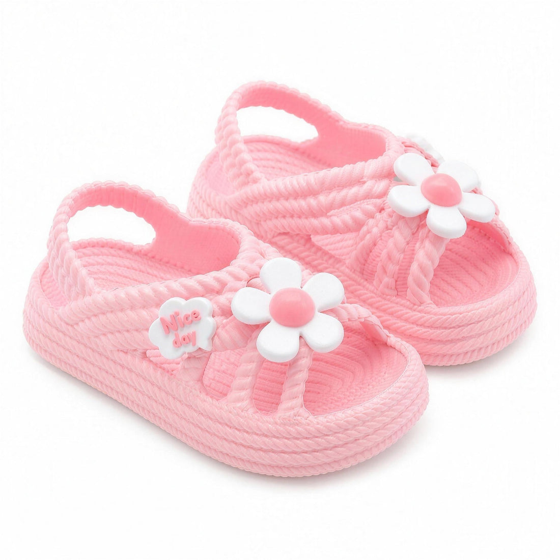 Daisy Charm Sandals - Pink, professional studio photo