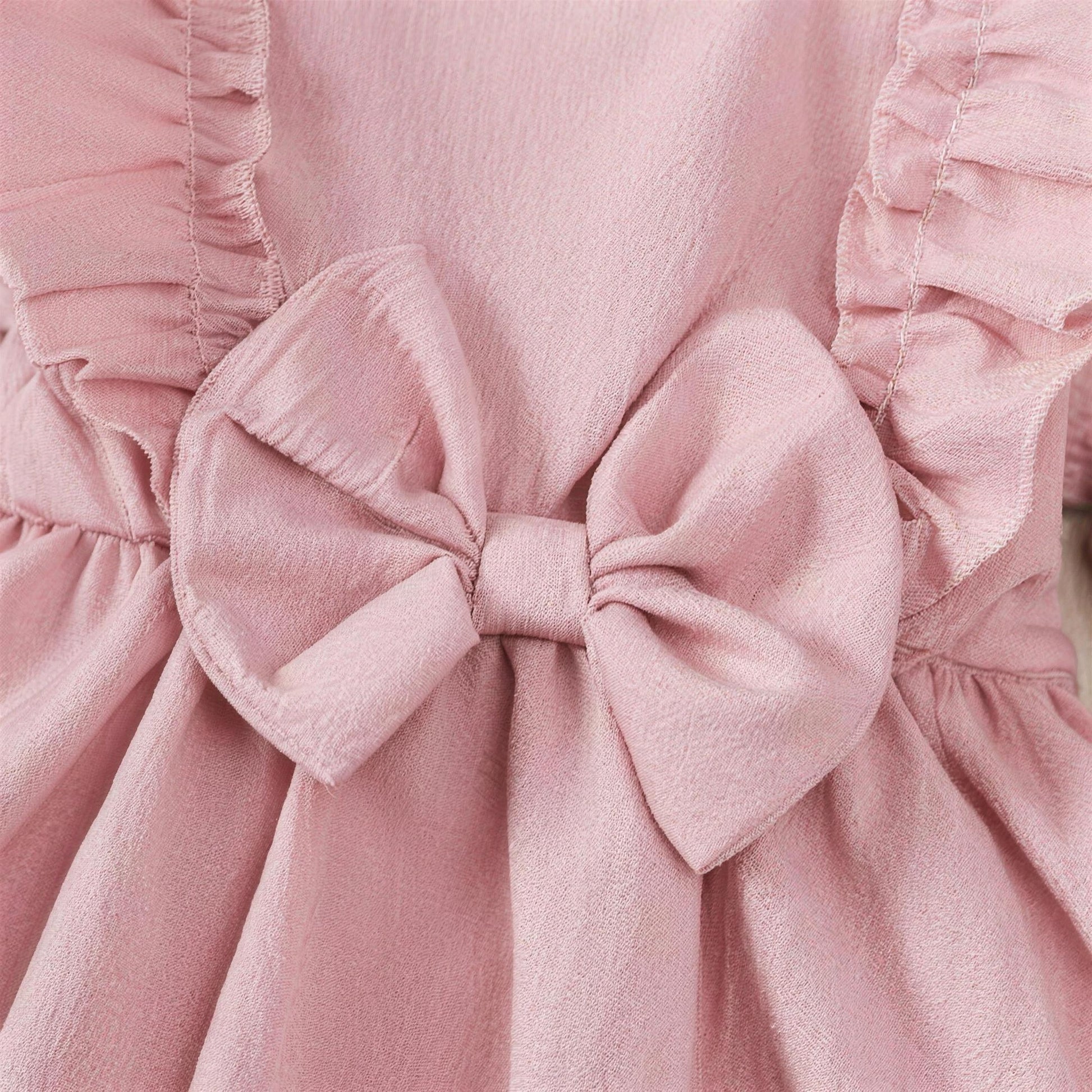 Dusty Pink Ruffle Bow Dress & Headband - additional photo
