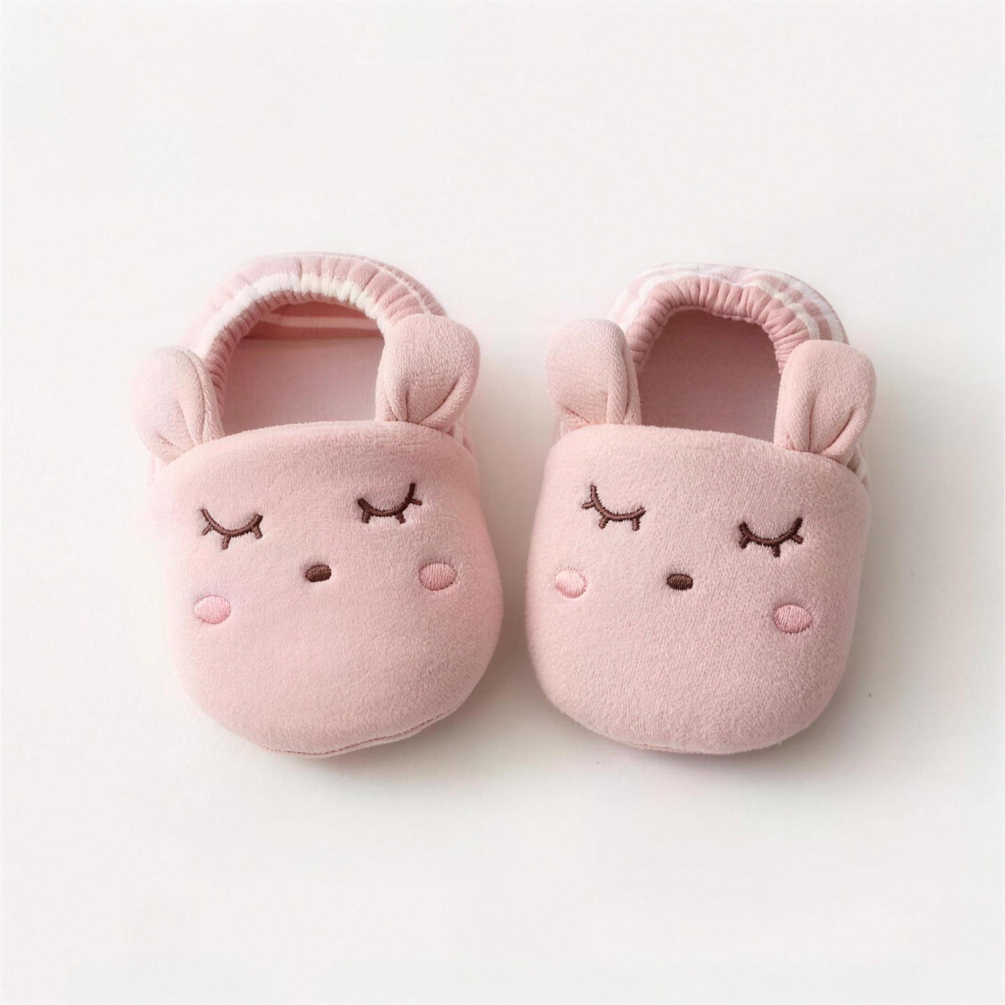 Sleepy Animal Booties - Pink Bunny