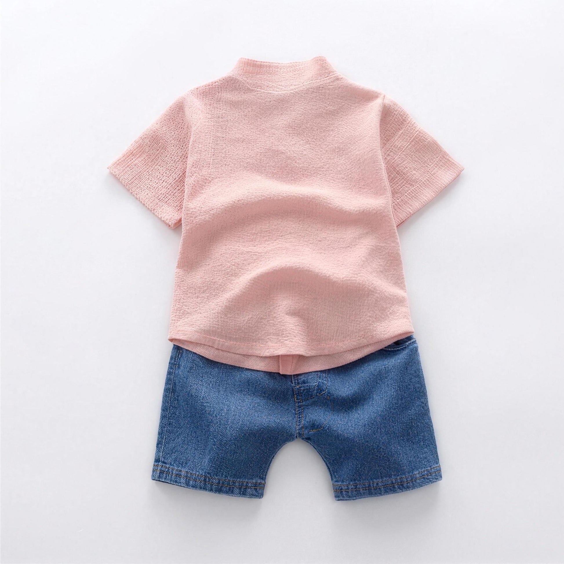 Little Giraffe Outfit Set - Pink - professional product photo on white background