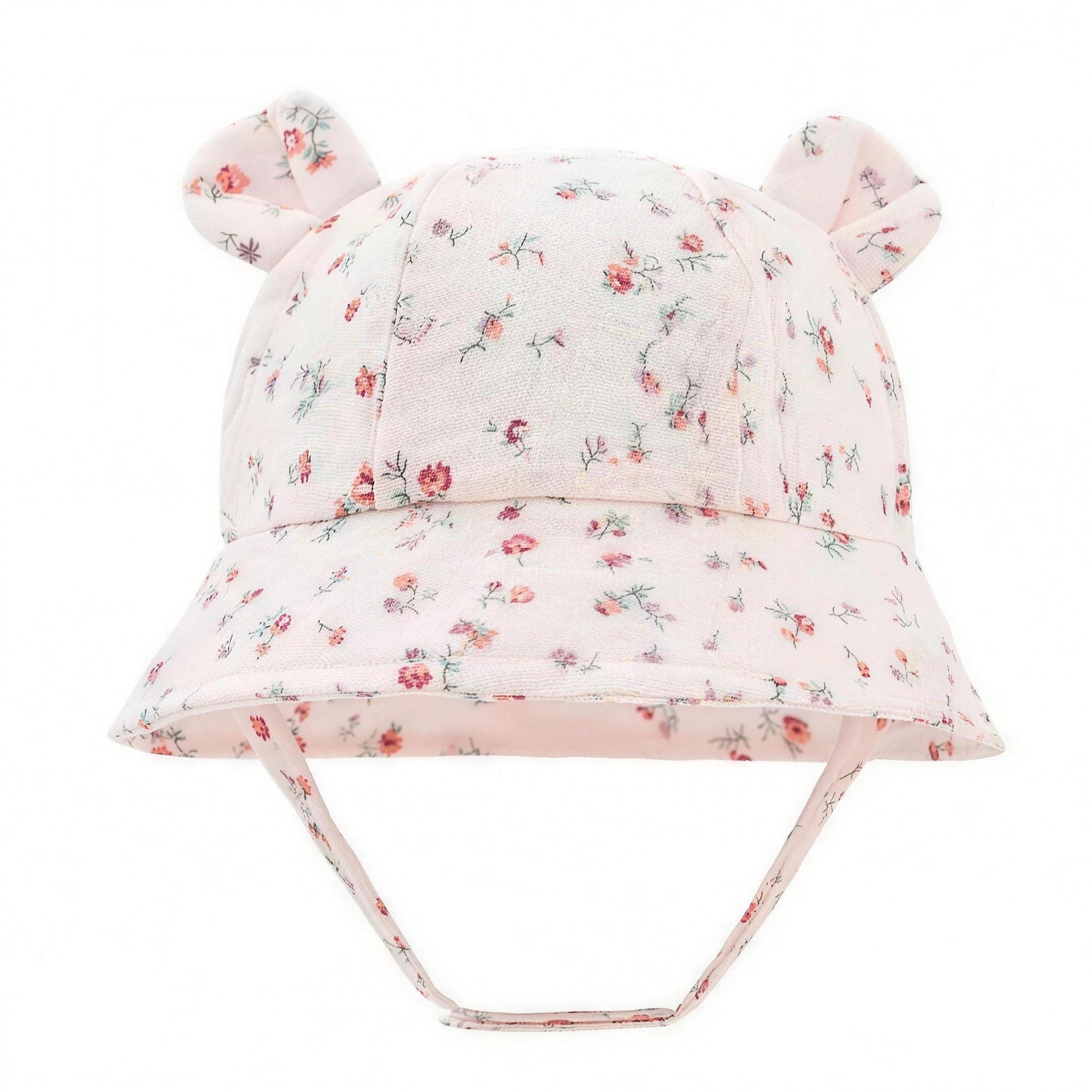 Bear Ear Bucket Hat - Pink Floral