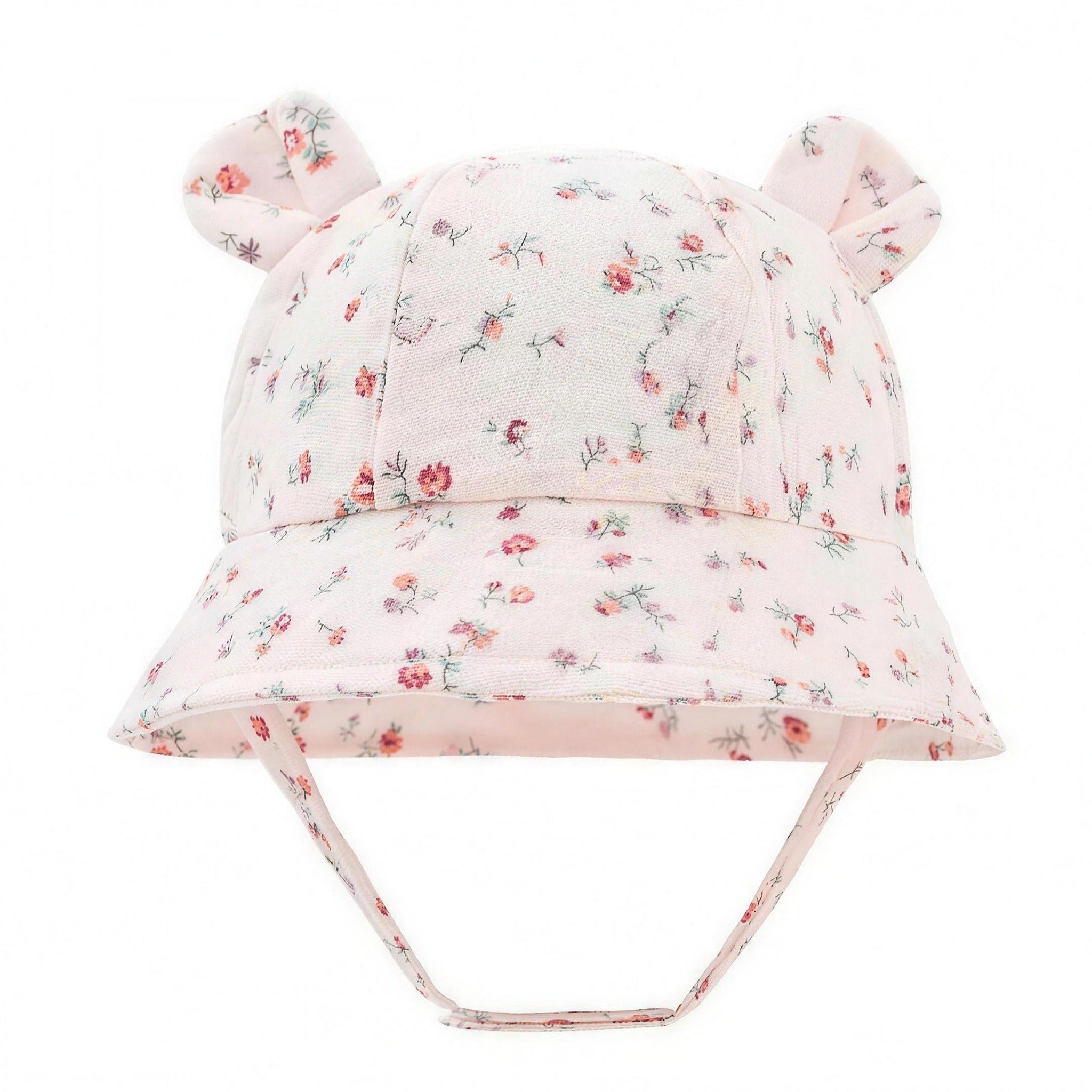 Bear Ear Bucket Hat - Pink Floral