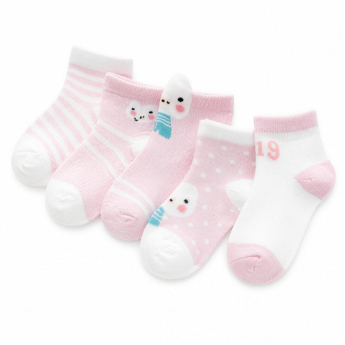 Blush Bear Sock Set - professional studio photo