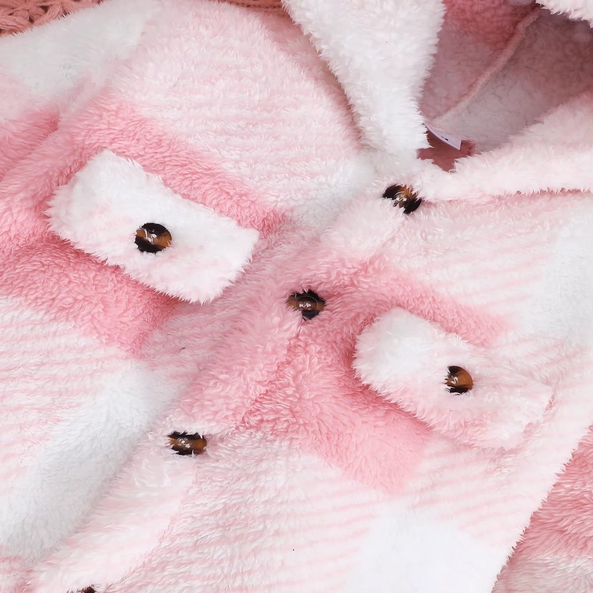 Pink Plaid Sherpa Hooded Romper - extra 2
