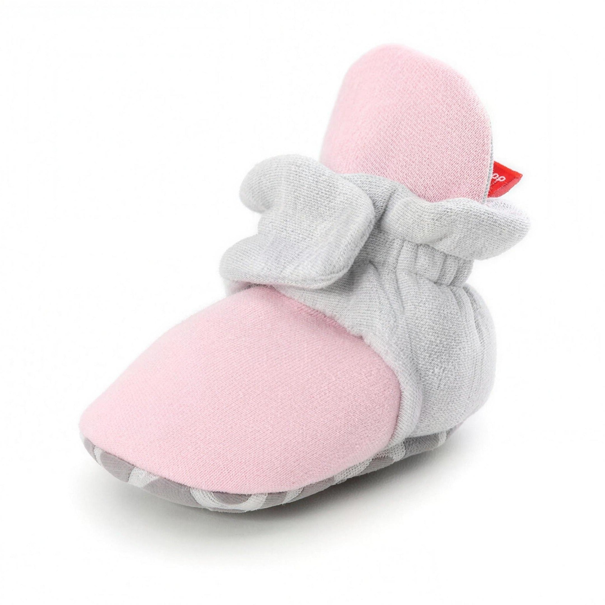 Cozy Star Booties - Pink/Grey - professional product photo on white background