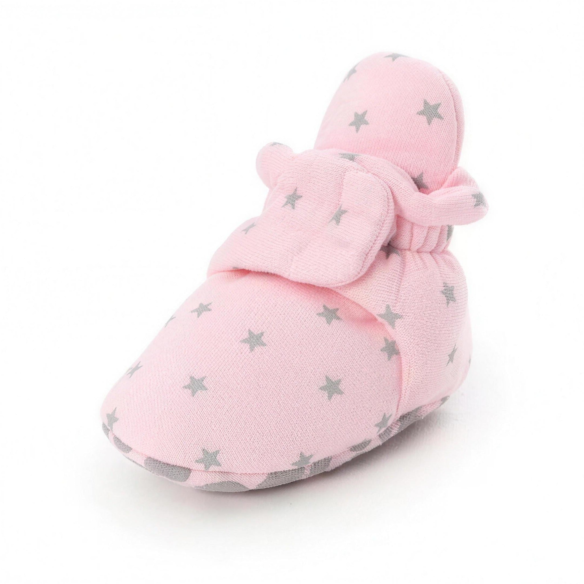 Cozy Star Booties - Pink Star - professional product photo on white background