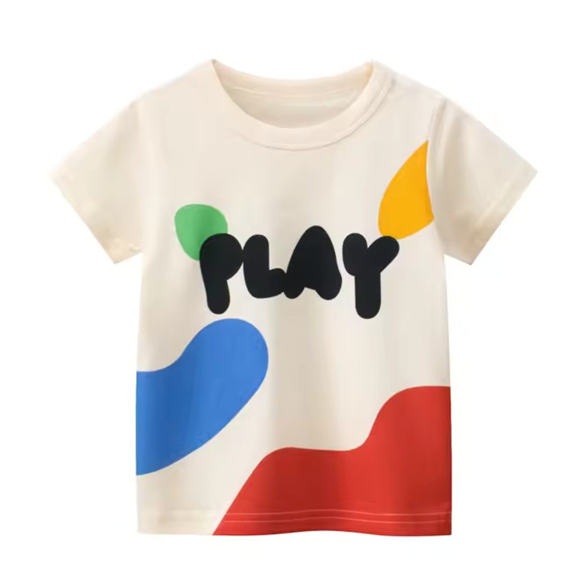 Play Tee, girls baby and toddler t-shirt detail view, professional product photo on white background