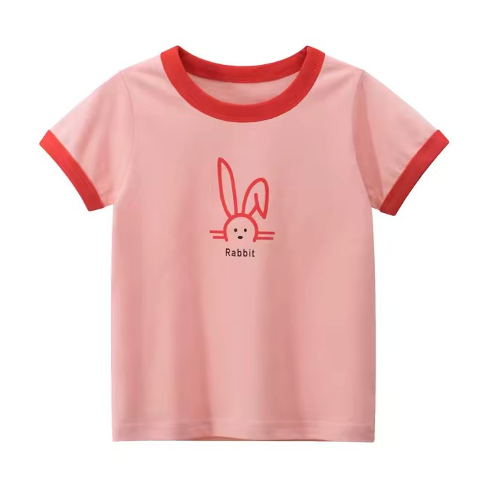 Rabbit Sketch Tee, girls baby and toddler t-shirt detail view, professional product photo on white background