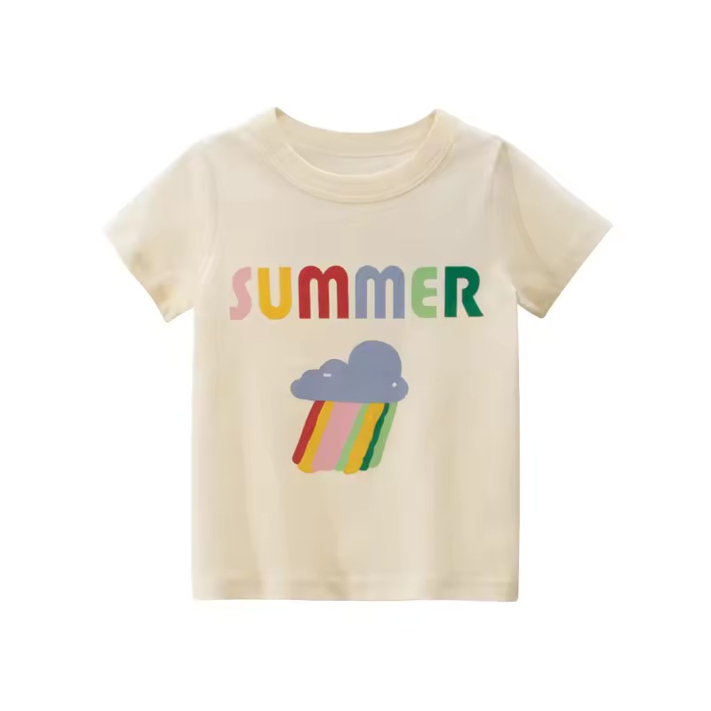 Rainbow Summer Tee, girls baby and toddler t-shirt, professional product photo on white background