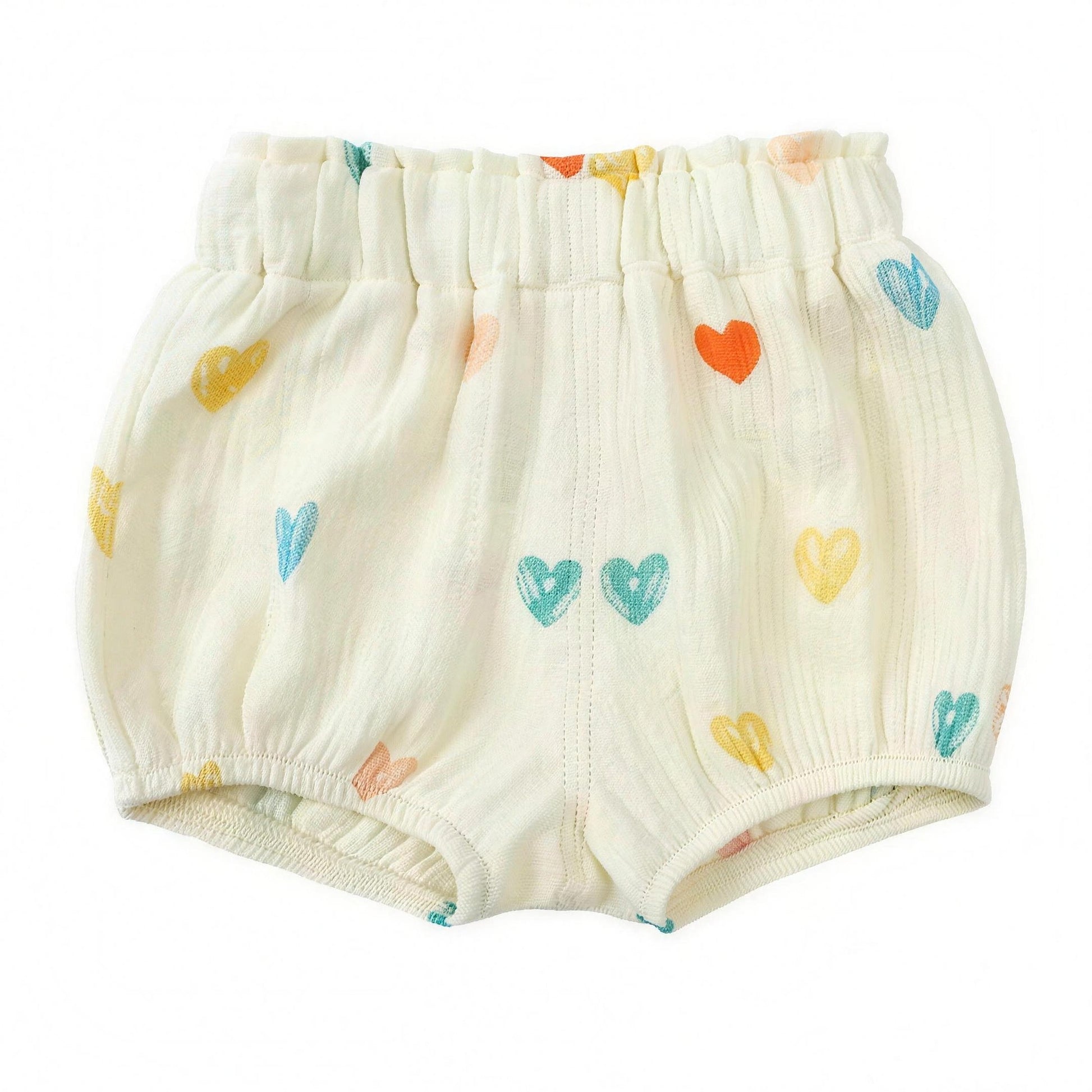 Rainbow Heart Bloomer Shorts, professional studio photo
