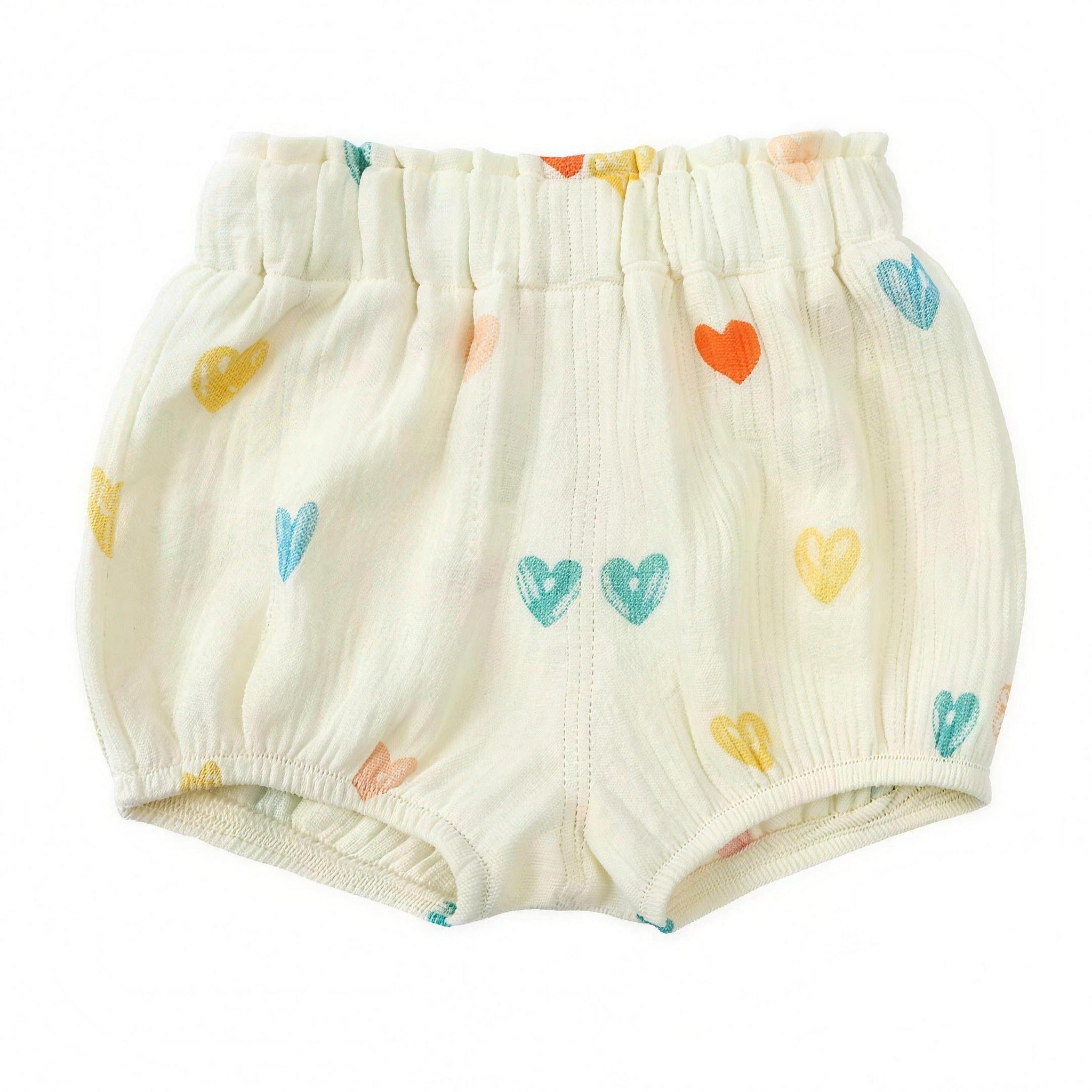 Rainbow Heart Bloomer Shorts, professional studio photo