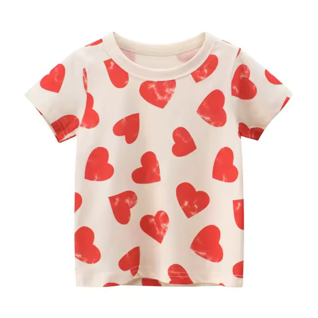 Red Heart Tee, girls baby and toddler t-shirt, professional product photo on white background