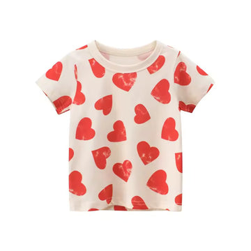 Red Heart Tee, girls baby and toddler t-shirt, professional product photo on white background