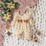 Ruffle Bow Print Romper