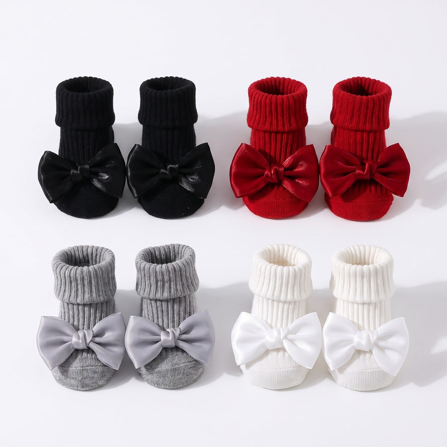 Ribbed Bow Ankle Socks