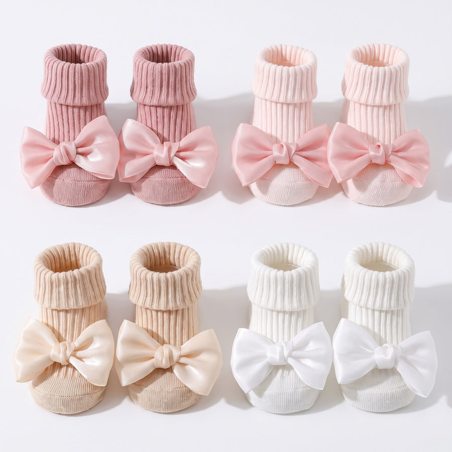 Ribbed Bow Ankle Socks
