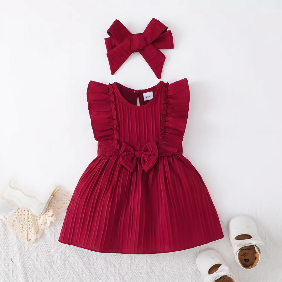 Ruffle Bow Knit Dress