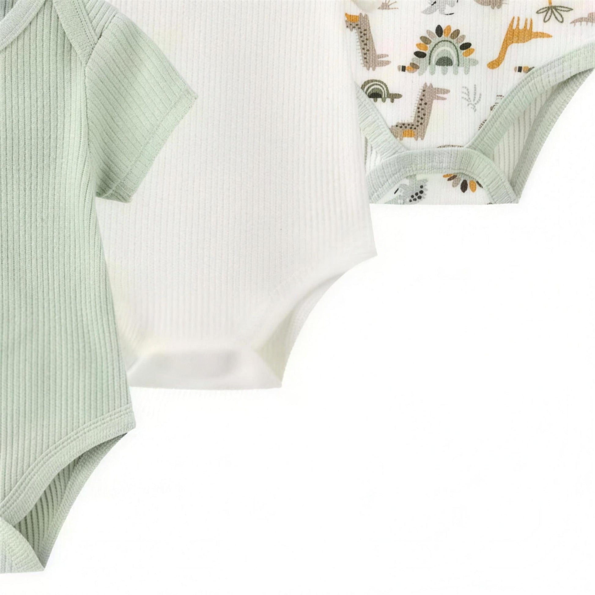 Safari Friends Bodysuit Set - fabric and print detail