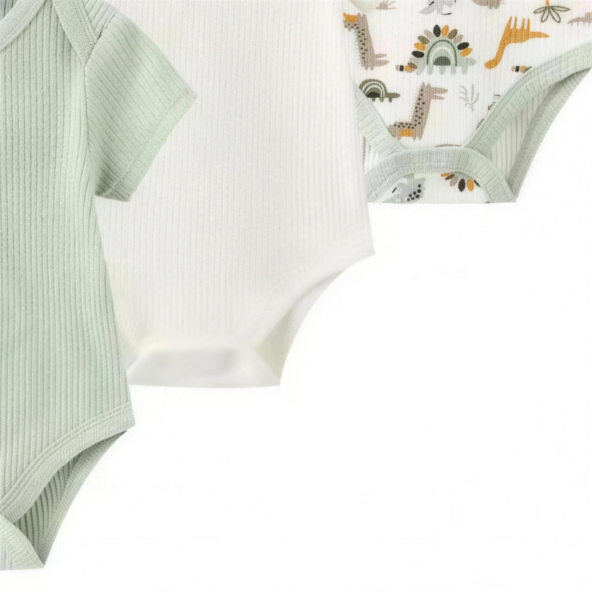 Safari Friends Bodysuit Set - fabric and print detail