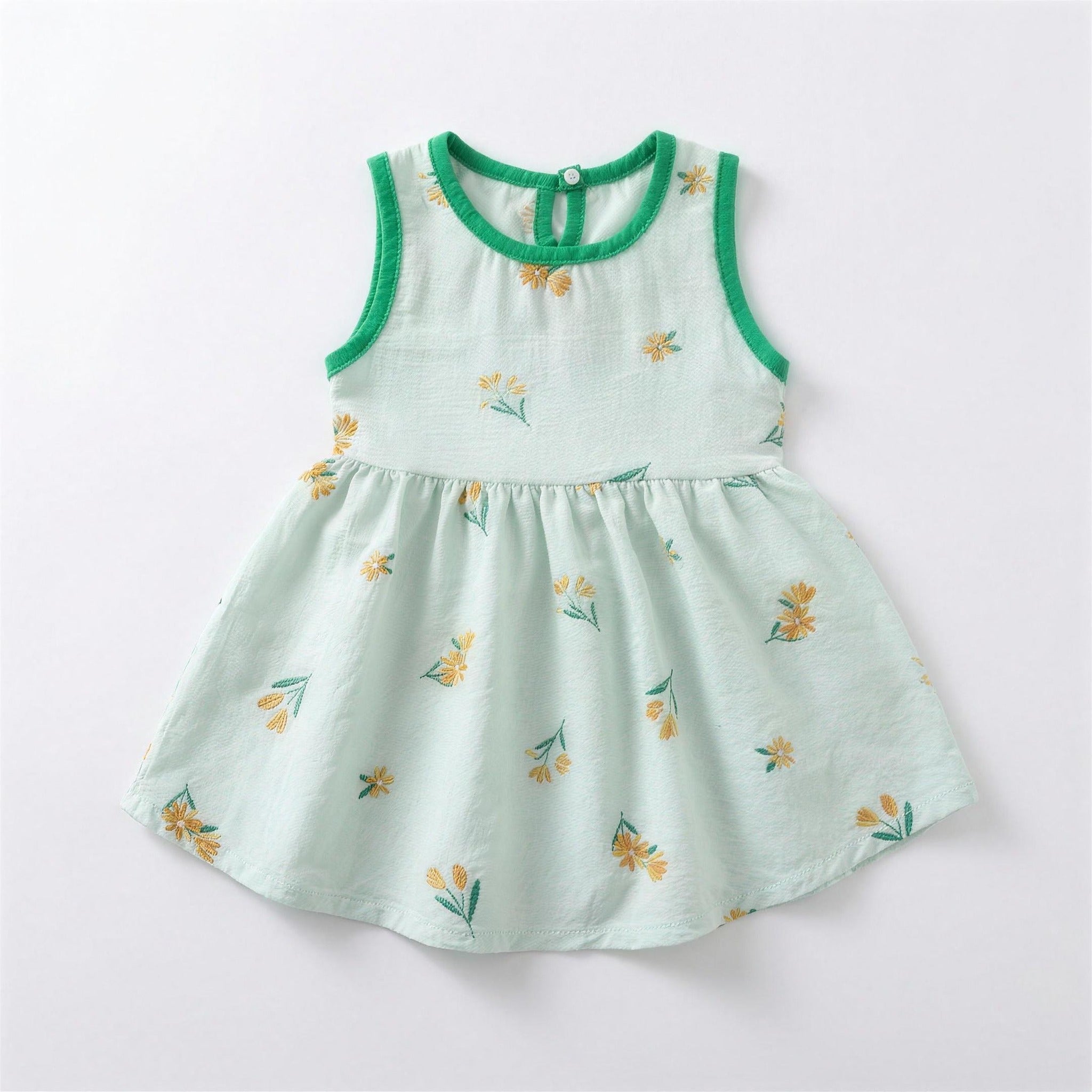 Sage Floral Dress - professional product photo on white background