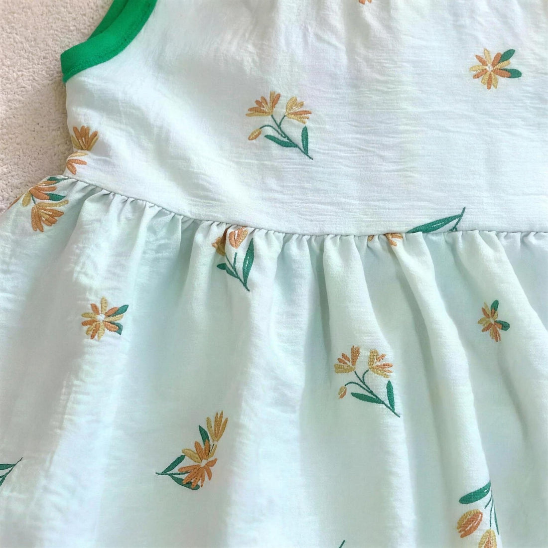 Sage Floral Dress - professional product photo on white background