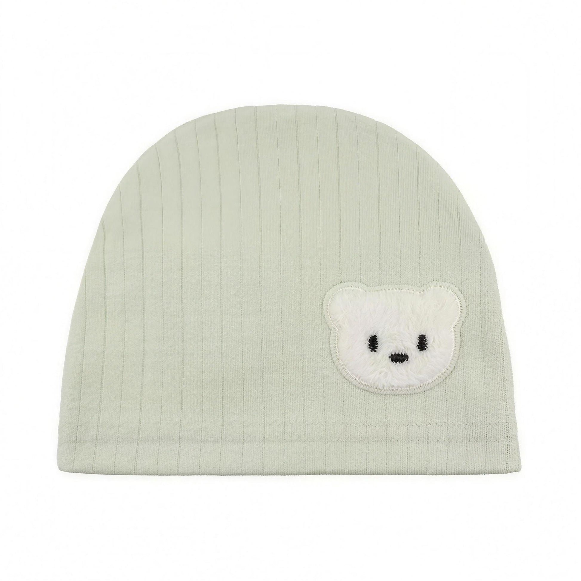 Bear Patch Beanie - Sage - professional product photo on white background