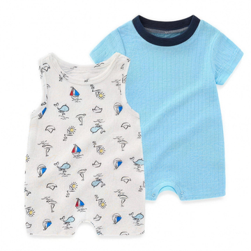 Sailboat Blue Romper Set - professional studio photo