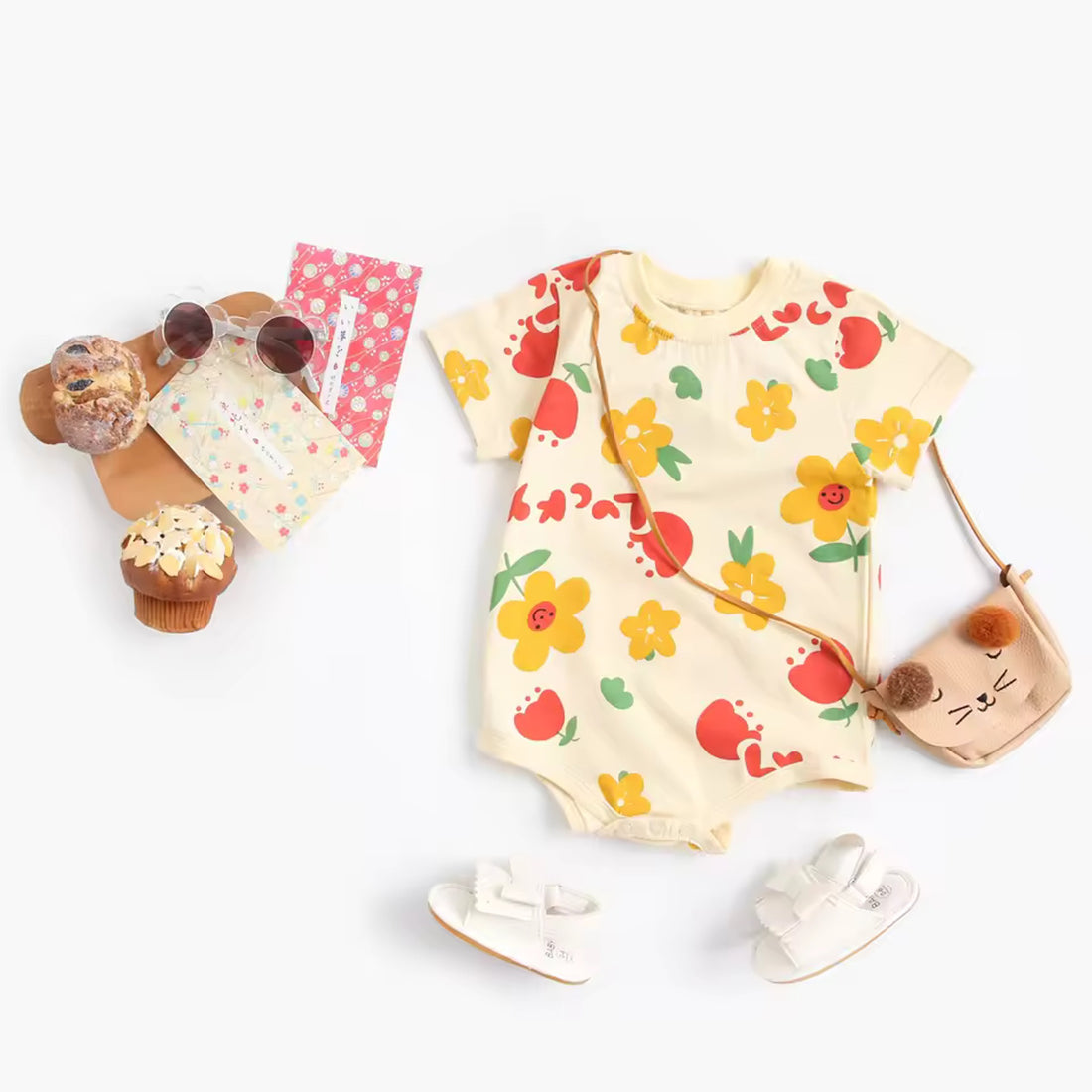 Smiley Daisy Bodysuit Set