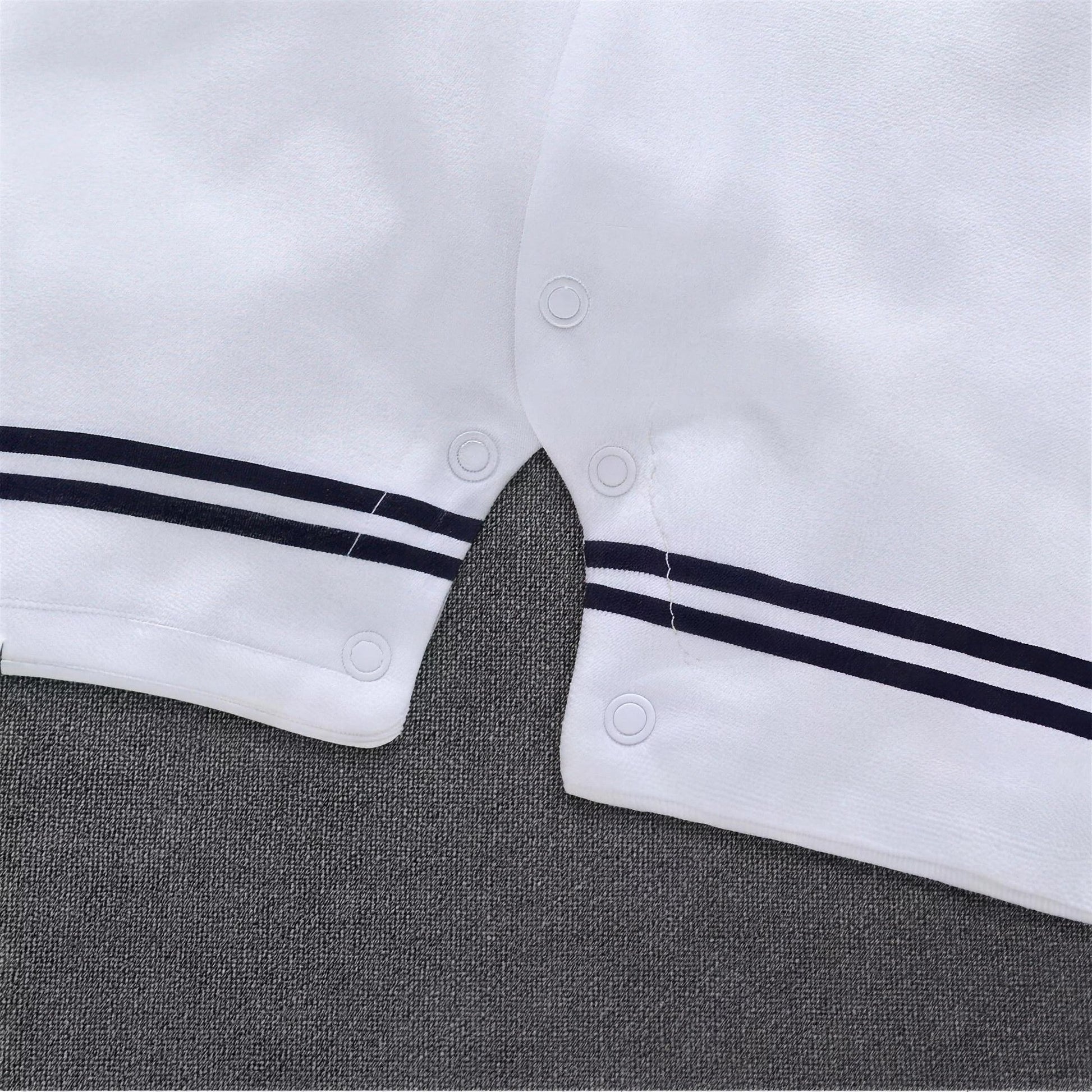 Sailor Anchor Romper - snap button closure detail