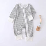 Grey Stripe Bamboo Romper