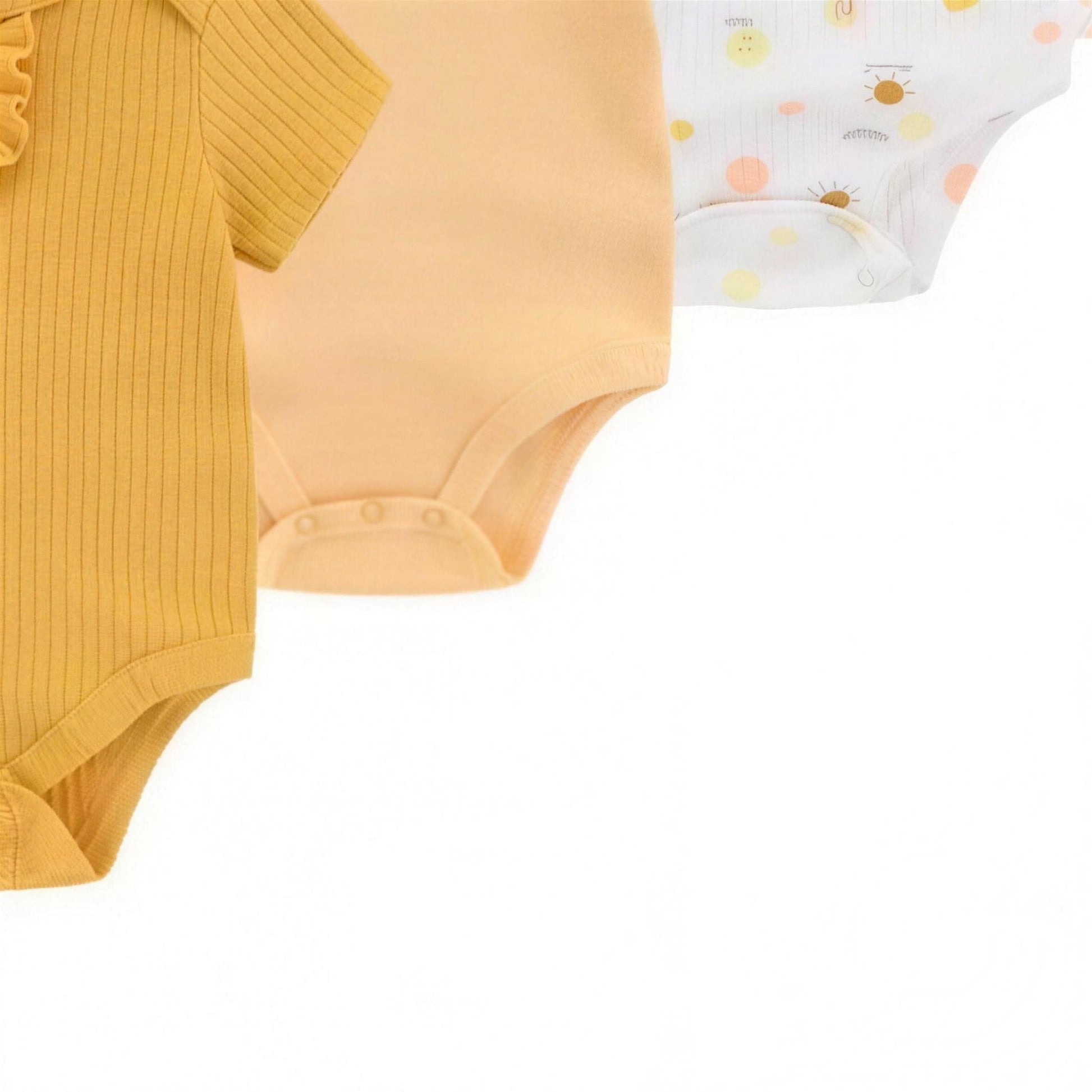 Sunny Smiley Bodysuit Set - fabric and print detail