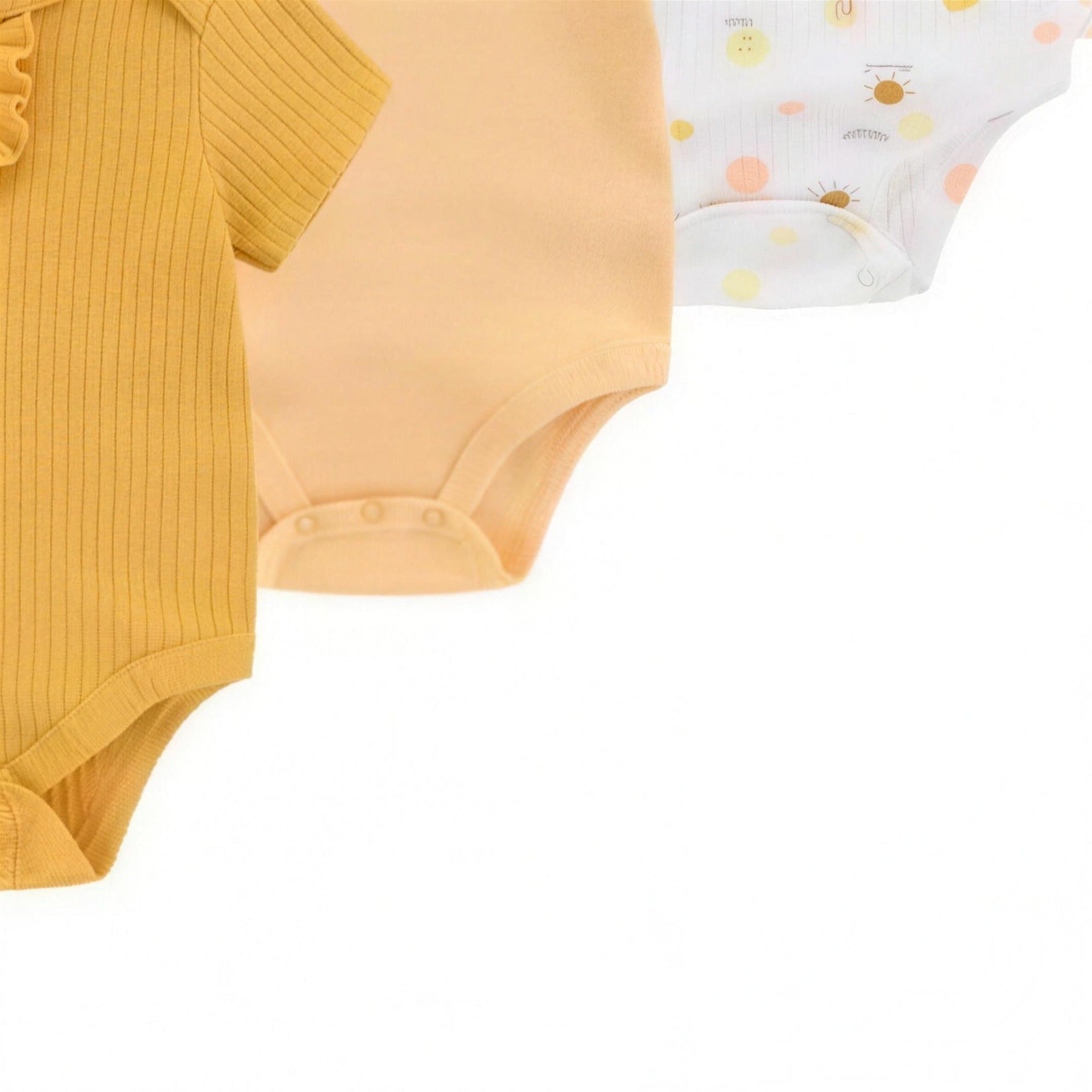 Sunny Smiley Bodysuit Set - fabric and print detail