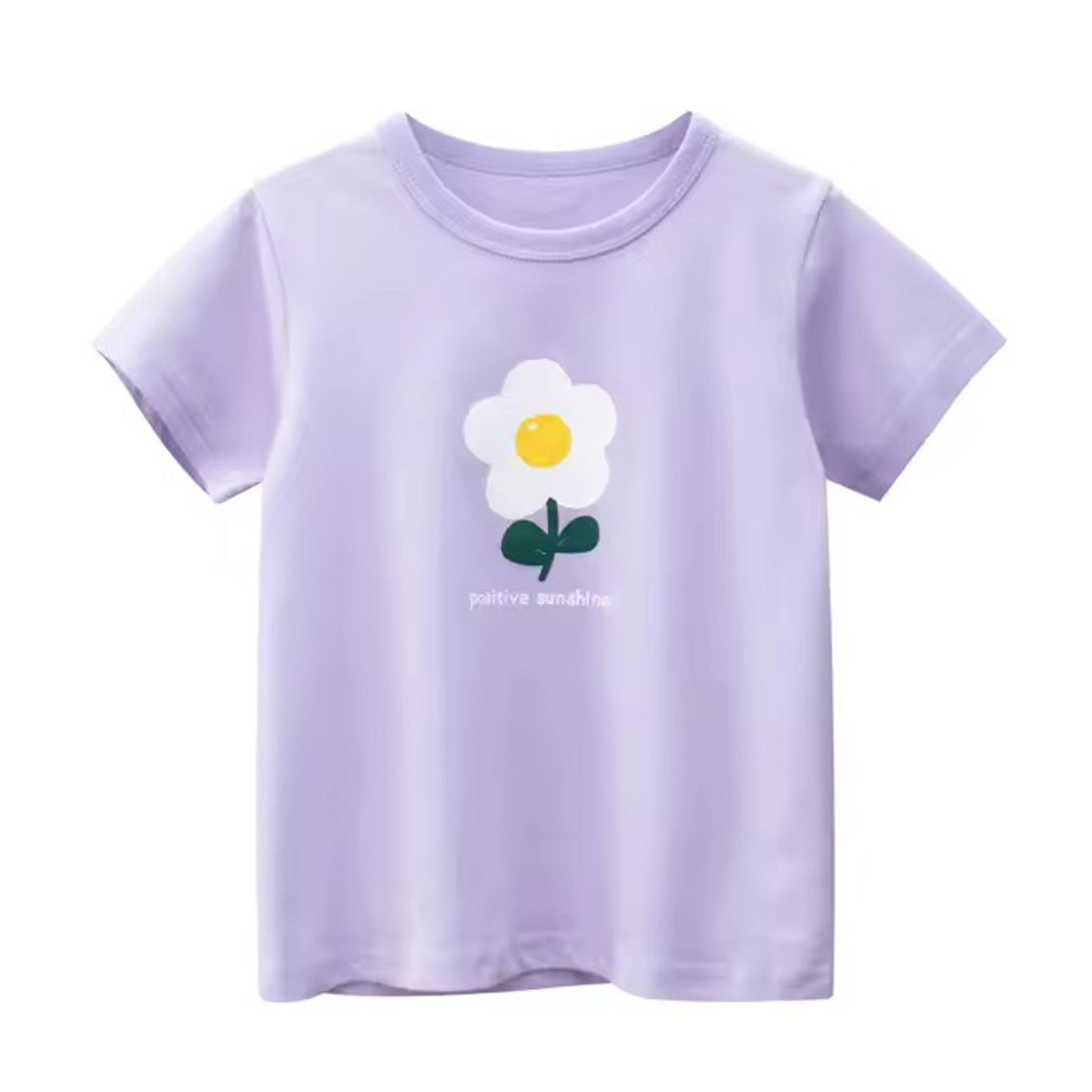Sunshine Daisy Tee, girls baby and toddler t-shirt detail view, professional product photo on white background