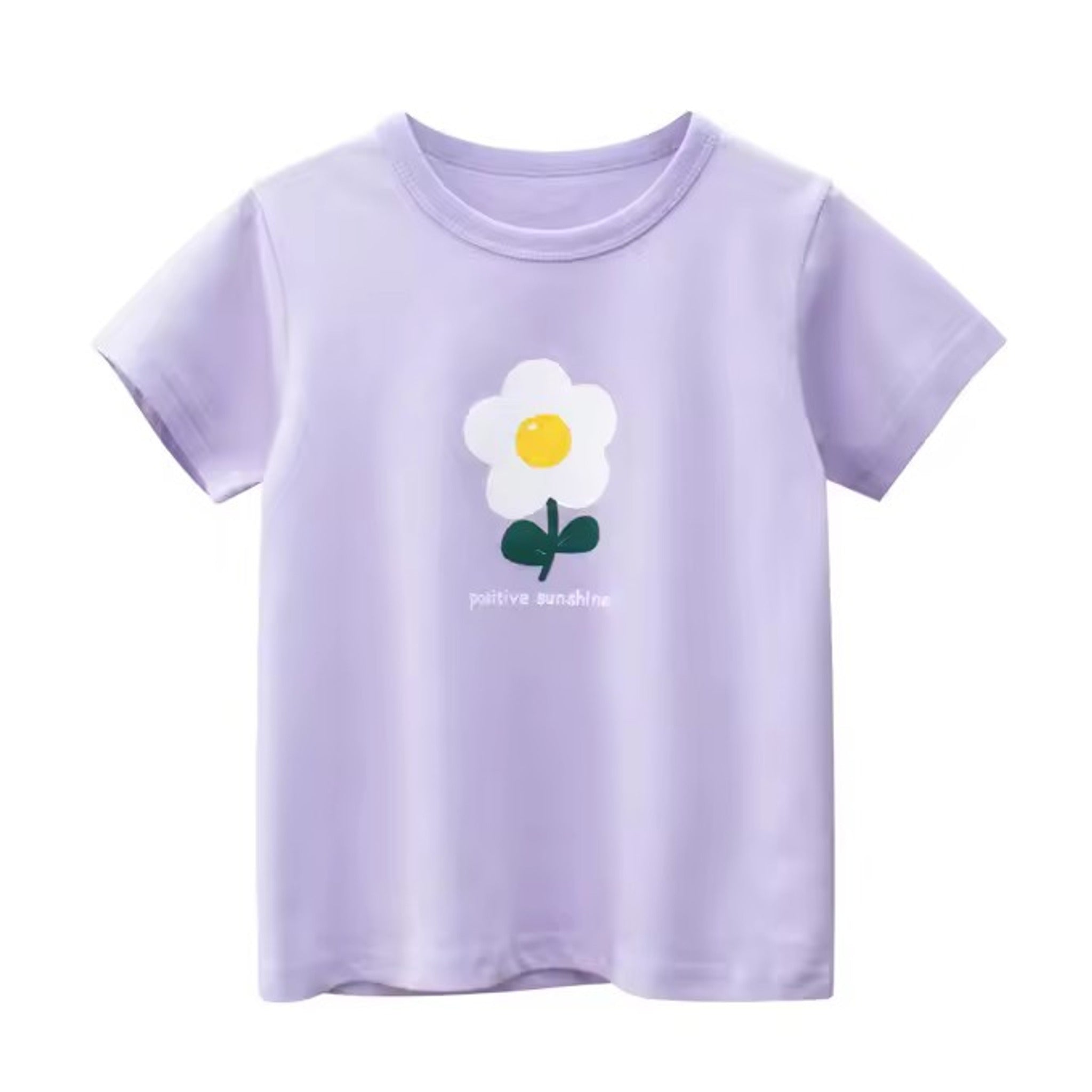 Sunshine Daisy Tee, girls baby and toddler t-shirt detail view, professional product photo on white background